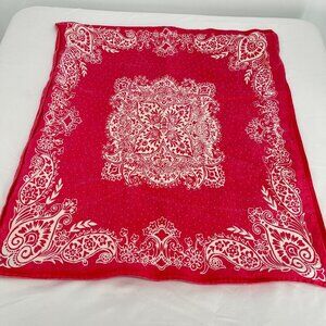 Tommy Hilfiger Home Red‎ & White Paisley Cotton Bandana Pillow Cover 26"